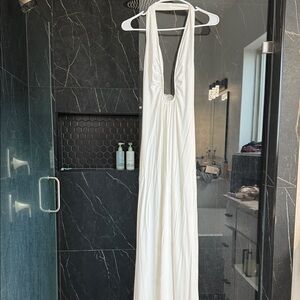 Elegant White Halter Maxi Dress